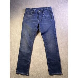 G-Star Raw 3301 Slim Fit Button Fly Dark Wash Denim Jeans Size Men's 32x29 Blue